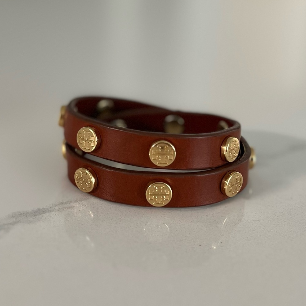 Tory Burch Leather Double Wrap Bracelet